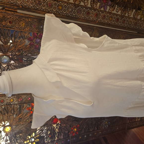 Label Of Love Womens Sleeveless Ruffled V-Neck Boho Midi Dress White Size Large - Picture 5 of 12